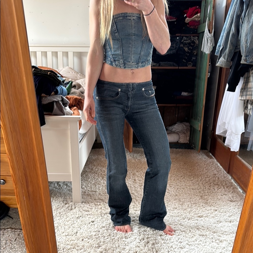 Diesel Blue Flare Wide Leg Jeans